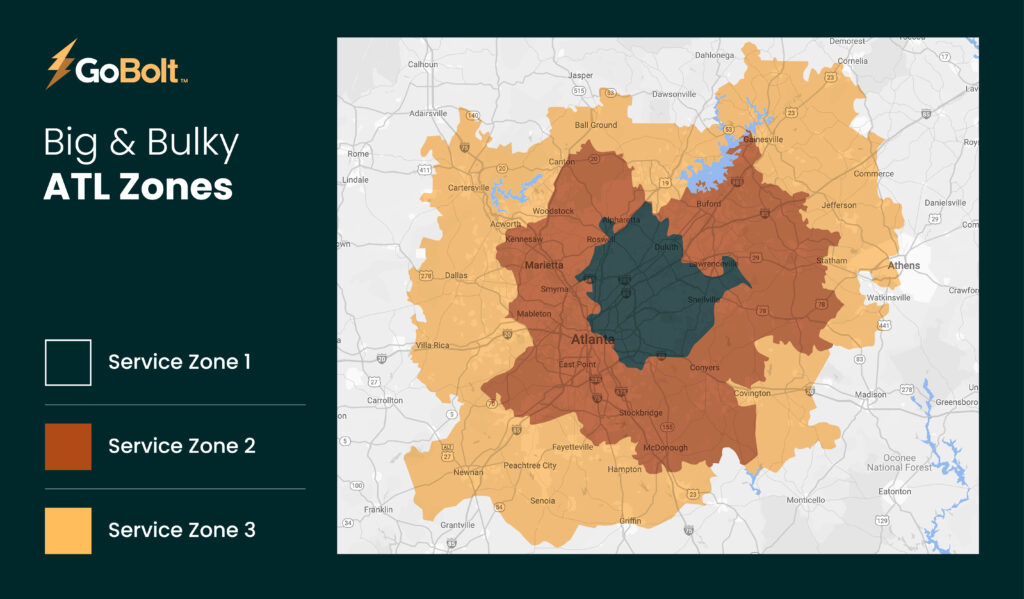 GoBolt Big & Bulky Zone Map - Atlanta